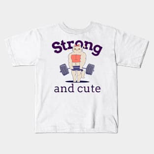 Strong and Cute lifting Kids T-Shirt